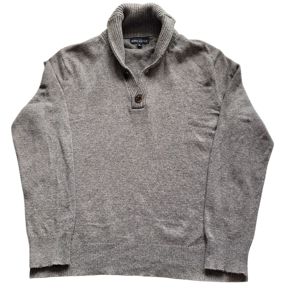 J. Crew Mercantile Lambswool Shawl Collar Sweater Grey